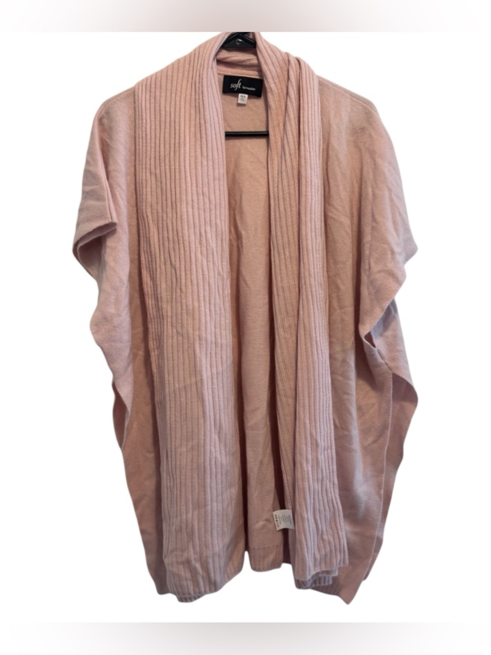 Soft by NAADAM Blush Pink Ribbed Open-Front Women's Cardigan XS/S